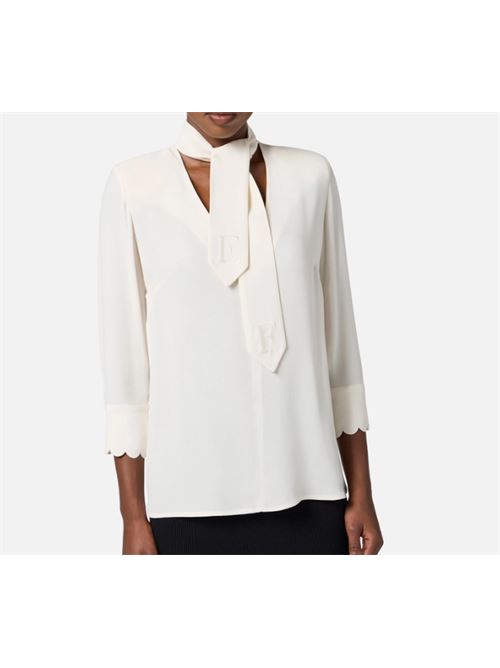 SHIRT WITH SASH ELISABETTA FRANCHI | CA08956E2DZ9 Milk